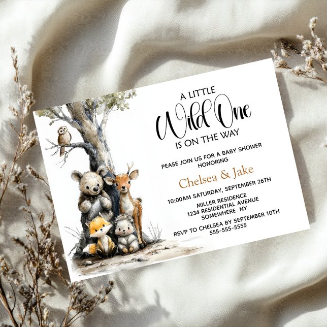 Invitation à la baby shower Les Animaux de la Forê (Créateur téléchargé)
