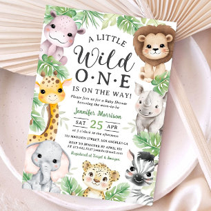 Invitation à la Baby Shower Les Animaux de Safari