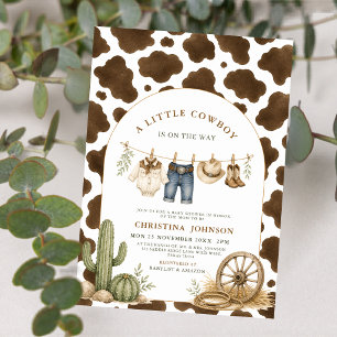 Invitation à la Baby Shower Little Cowboy Impres