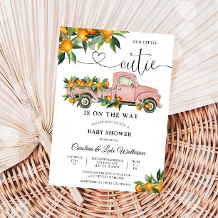 Invitation à la baby shower Little Cutie Orange Tr