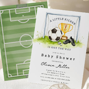 Invitation à la Baby Shower Little Kicker Soccer
