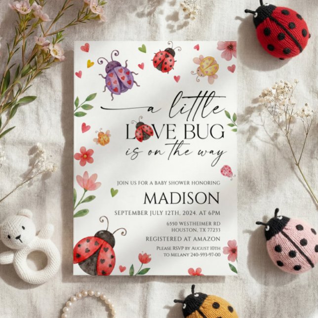 Invitation à la baby shower Little Love Bug (Créateur téléchargé)