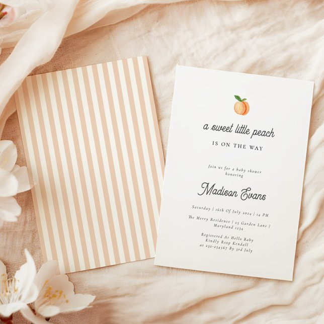 Invitation à la baby shower Little Peach (Créateur téléchargé)