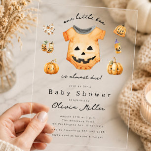 Invitation à la Baby Shower Little Pumpkin Boo