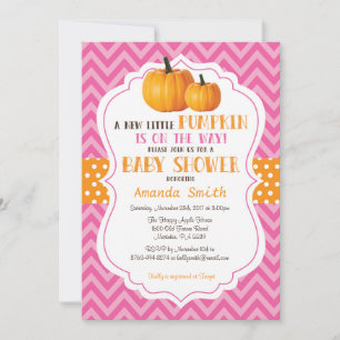 Invitation à la baby shower Little Pumpkin Pink Ch