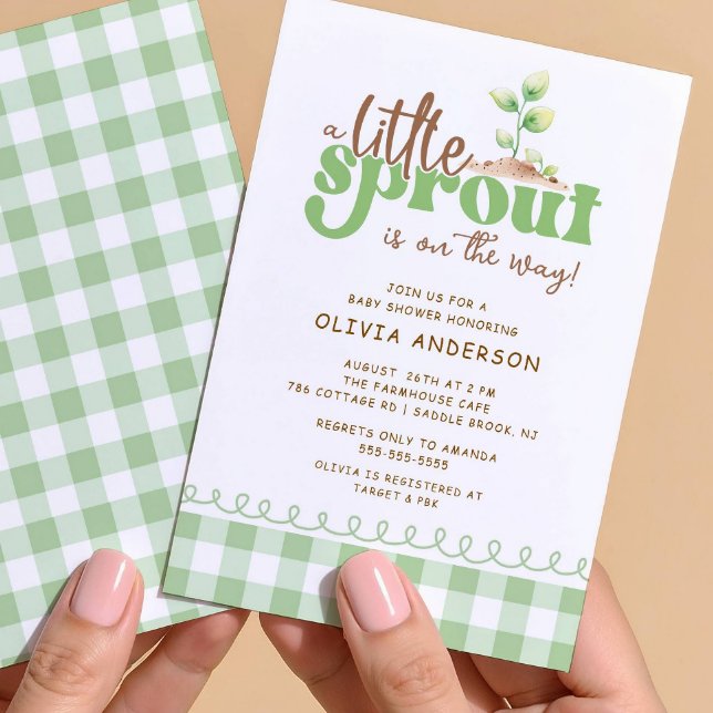 Invitation à la baby shower Little Sprout (Créateur téléchargé)