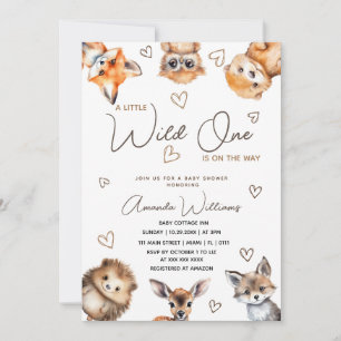 Invitation à la Baby Shower Little Wild One Animal