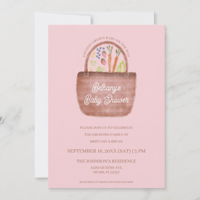 Invitation à la Baby Shower Marché de Fermiers pou (Devant)