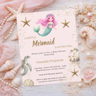 Invitation à la baby shower Mermaid Under the sea