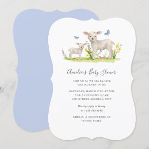 Invitation à la baby shower Mouton Bébé Maman