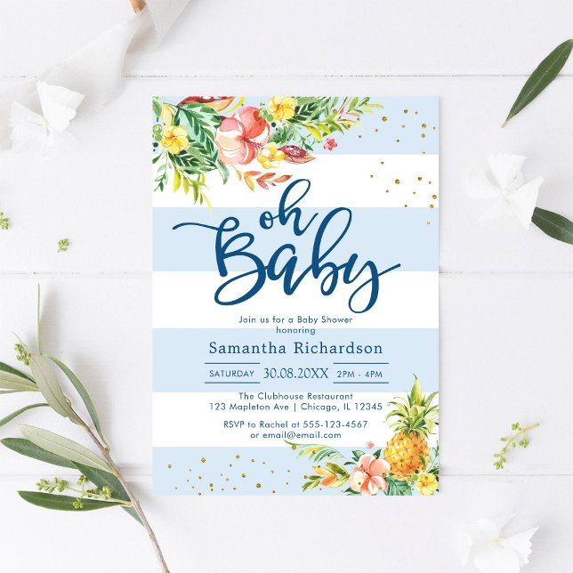 Invitation à la baby shower Oh Boy (Créateur téléchargé)