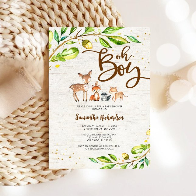 Invitation à la baby shower Oh Boy (Créateur téléchargé)