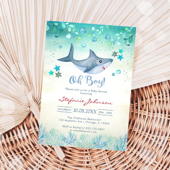 Invitation à la baby shower Oh Boy (Créateur téléchargé)