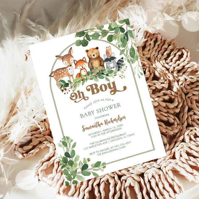 Invitation à la baby shower Oh Boy (Créateur téléchargé)