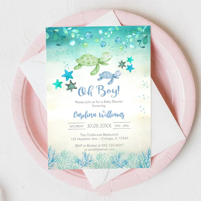 Invitation à la baby shower Oh Boy (Créateur téléchargé)