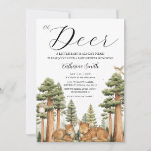 Invitation à la baby shower Oh Deer Forest