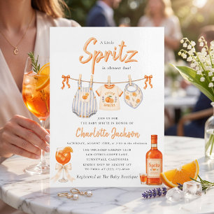 Invitation à la Baby Shower Orange Citrus Baby Spr