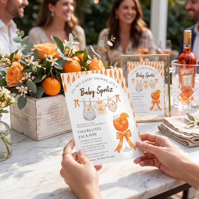 Invitation à la Baby Shower Orange Spritz (Créateur téléchargé)
