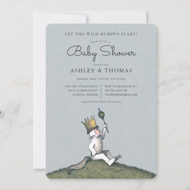 Invitation à la Baby Shower "Où sont les monstres  (Devant)