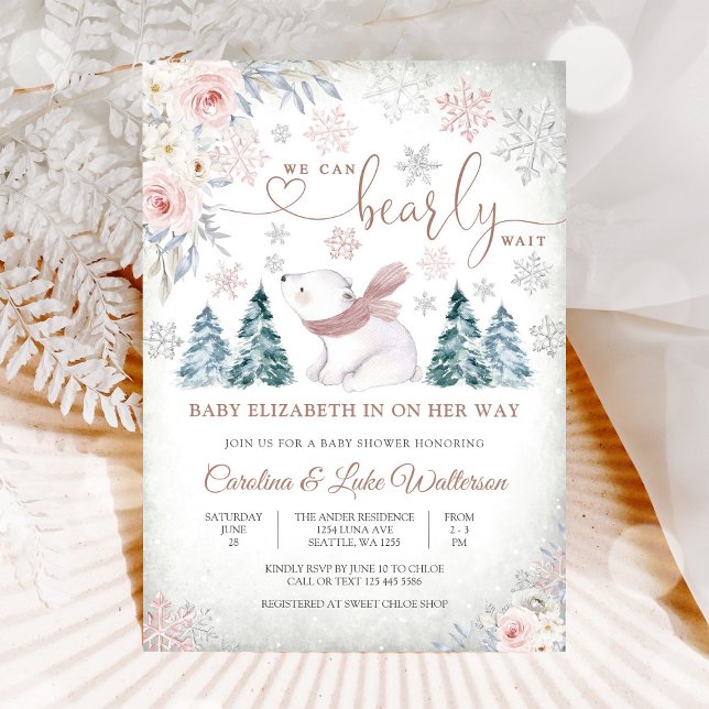 Invitation à la Baby Shower Ours d'Hiver (Créateur téléchargé)