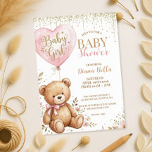 Invitation à la Baby Shower Ours en Peluche