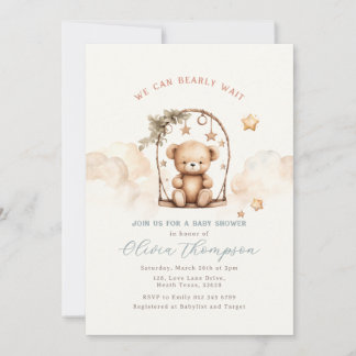 Invitation à la Baby Shower Ourson