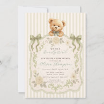 Invitation à la Baby Shower Ourson