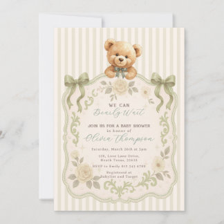 Invitation à la Baby Shower Ourson