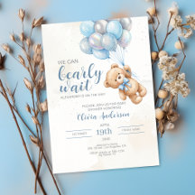 Invitation à la Baby Shower Ourson