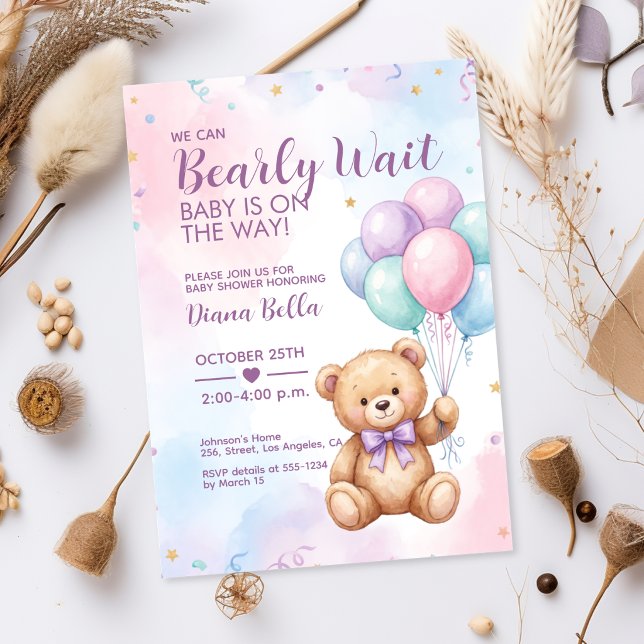 Invitation à la Baby Shower Ourson (Créateur téléchargé)