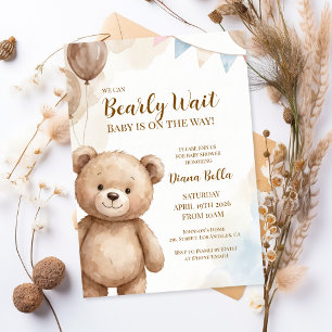 Invitation à la Baby Shower Ourson