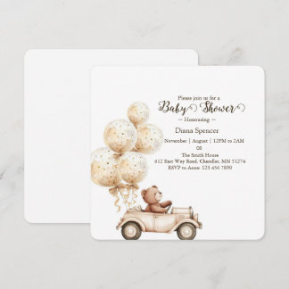 Invitation à la baby shower : Ourson à peine patie