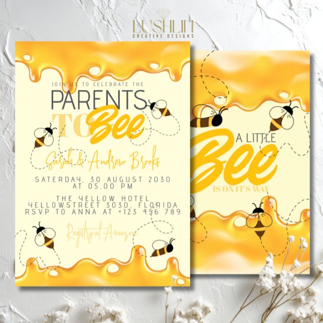 Invitation à la Baby Shower Parents To Bee (Créateur téléchargé)