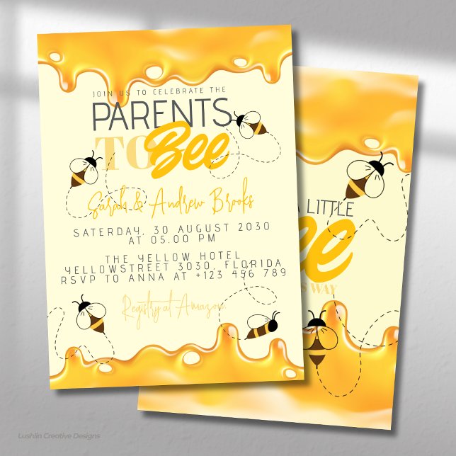 Invitation à la Baby Shower Parents To Bee (Créateur téléchargé)