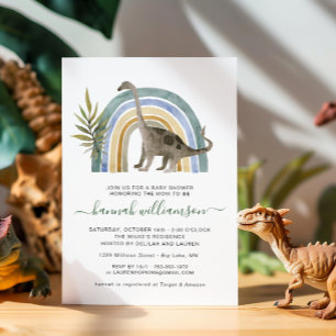Invitation à la baby shower Petit Dinosaure