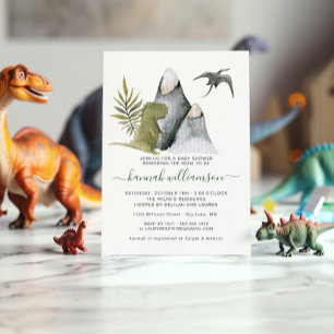 Invitation à la baby shower Petit Dinosaure