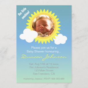 Invitation à la Baby Shower : Petit Soleil et Nuag