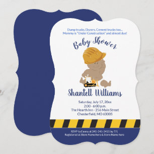 Invitation à la baby shower pour bébé de construct