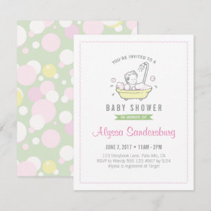 Invitation à la baby shower pour bébé fille au bai