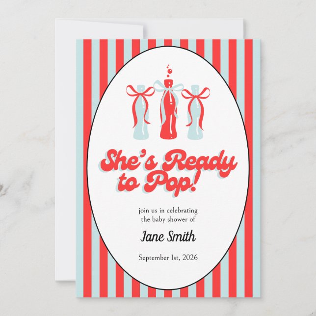 Invitation à la baby shower pour bébé fille ou gar (Devant)