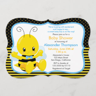 Invitation à la baby shower pour bébé garçon Sweet