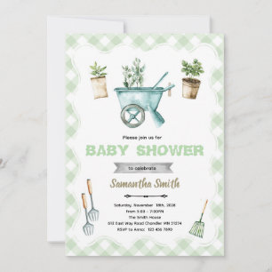 Invitation à la baby shower pour bébé jardinier Li