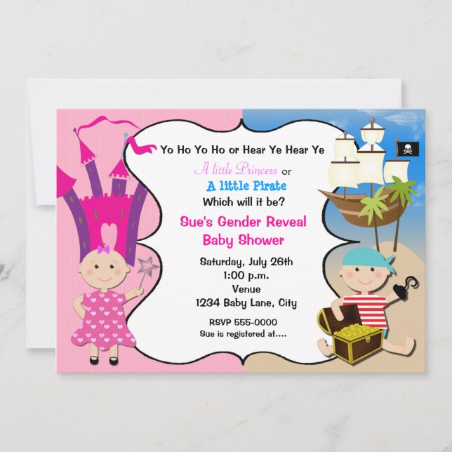 Invitation à la baby shower pour bébés Princesse P (Devant)