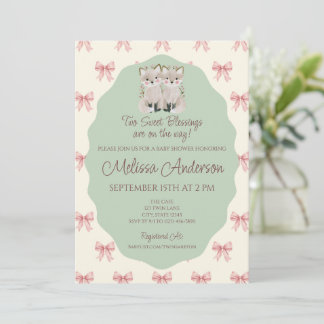 Invitation à la baby shower pour des jumeaux Deux