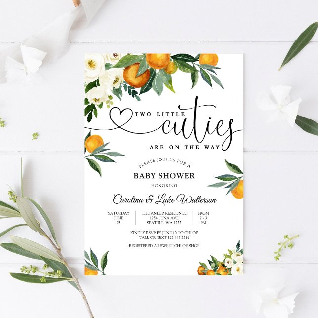 Invitation à la Baby Shower pour Deux Petits Bouts (Créateur téléchargé)