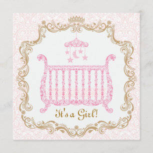 Invitation à la baby shower pour fille