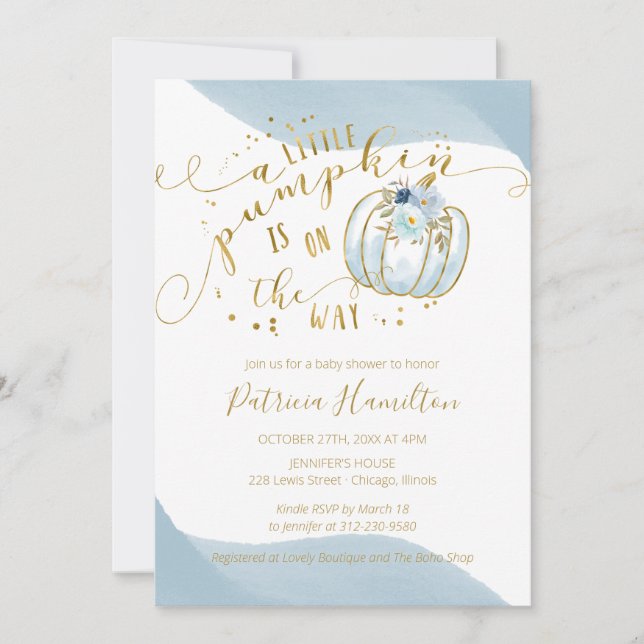 Invitation à la baby shower pour garçon avec citro (Devant)