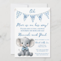 Invitation à la baby shower pour garçon avec deman