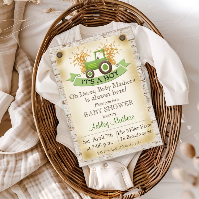 Invitation à la baby shower pour garçon avec tract (Créateur téléchargé)