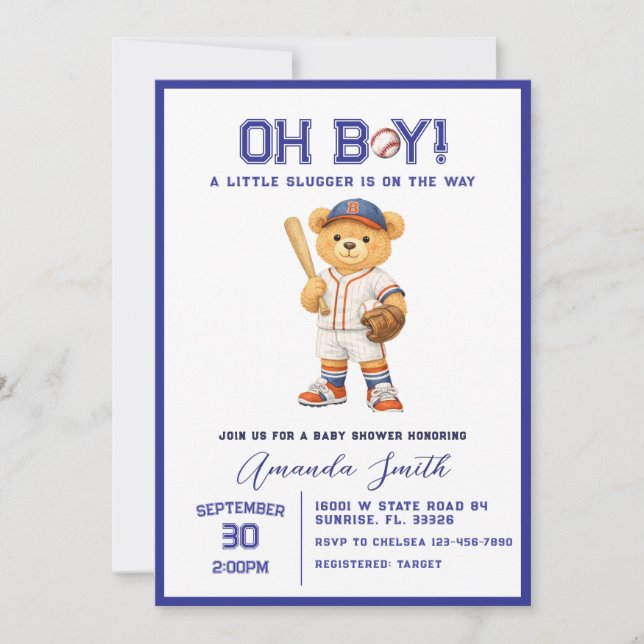 Invitation à la baby shower pour garçon TOUTES ÉTO (Devant)